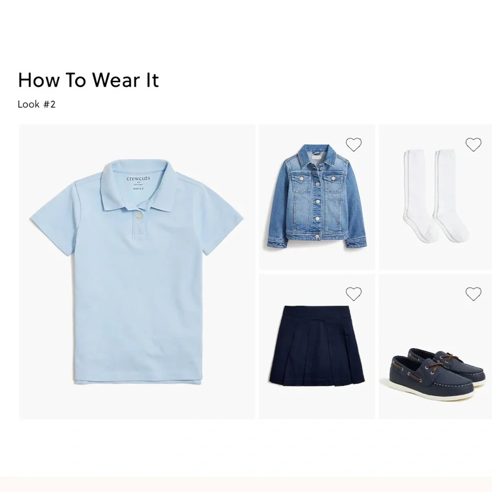 NWT Crewcuts Kids' piqué polo Sz 12 Faded Chambray - Picture 4 of 9